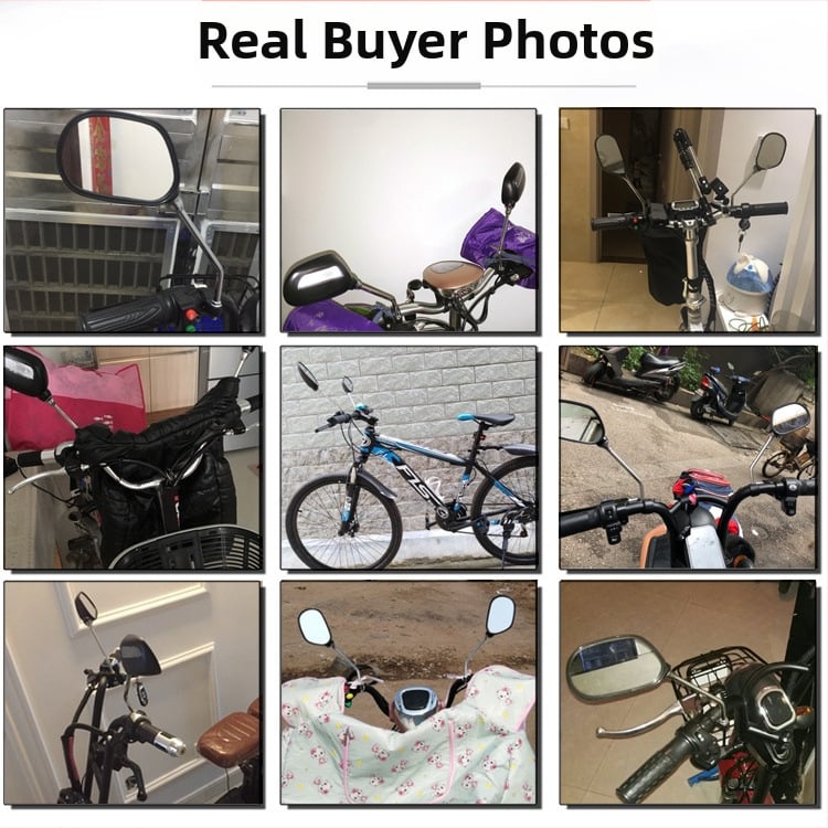 Riteņbraukšanas aizmugurējais spogulis kalnu velosipēdam ar plakanu reflektoru; materiāls: fabrikas plastmasa; svars: 322 g