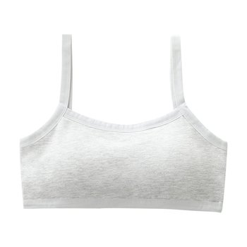 Dječji pamučni grudnjak za djevojčice, puni kupa, tanak oblikovani cup, bez čeličnih krugova, jednodijelni dizajn, čvrste dvostruke naramenice, prozračno i upija znoj