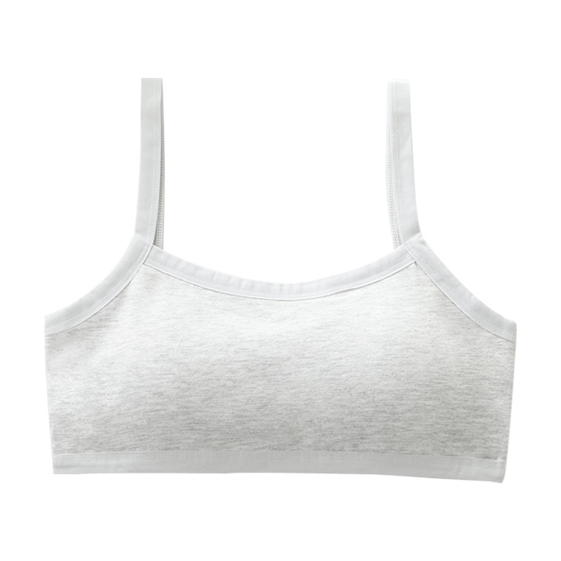 Dječji pamučni grudnjak za djevojčice, puni kupa, tanak oblikovani cup, bez čeličnih krugova, jednodijelni dizajn, čvrste dvostruke naramenice, prozračno i upija znoj