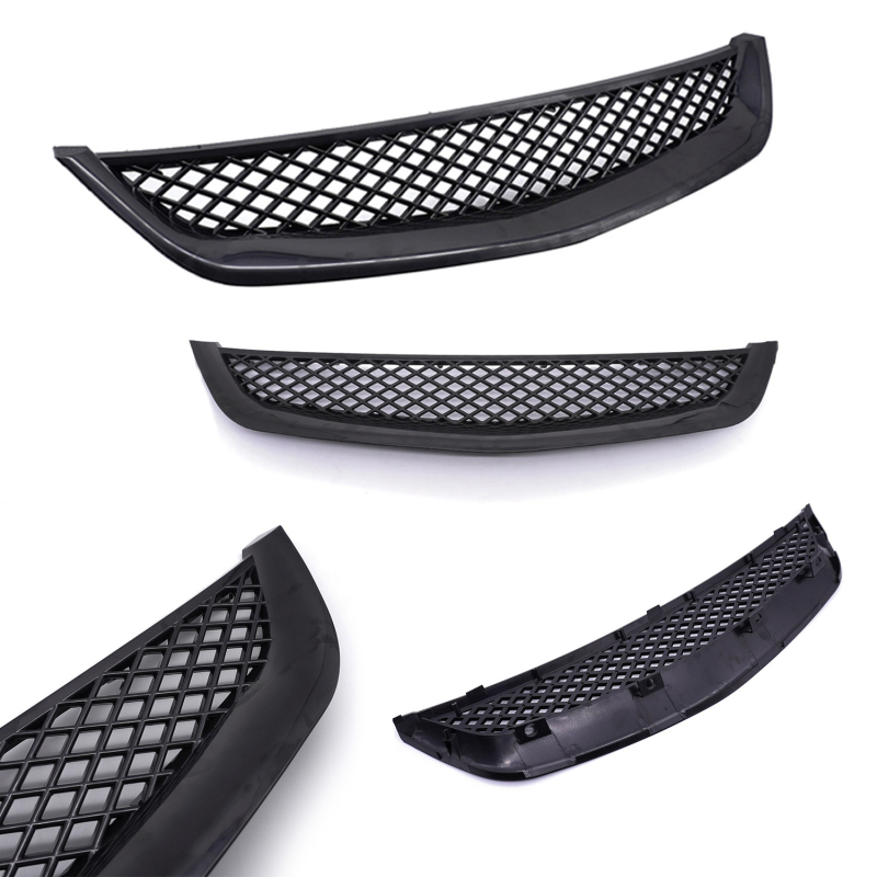 RIAYOOE Grilă frontală din ABS pentru Honda Civic (1996, 1998, 1999, 2001–2003); montaj în bara față; numerele de piese XH-6173-BK / XH-6174-BK / XH-6262-BK