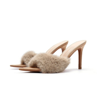 Naiste karusnahaga voodriga kõrged kontsad, nubukist pehme kontuur, terav varvas, õhuke konts, TPU talla, sügis-talvel 2025