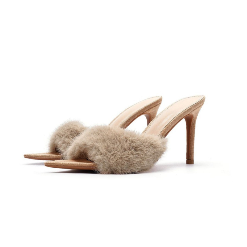 Naiste karusnahaga voodriga kõrged kontsad, nubukist pehme kontuur, terav varvas, õhuke konts, TPU talla, sügis-talvel 2025