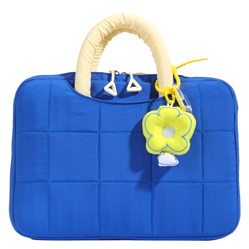 Nešiojamojo kompiuterio krepšys iš audinio, ultralengvas, miesto paprastas stilius, languotas raštas, poliesterio pamušalas