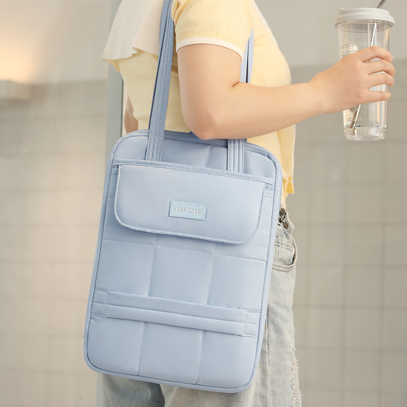 Nešiojamojo kompiuterio krepšys per petį, debesų įkvėpto dizaino, dvigubos paskirties, vienspalvis, poliesteris