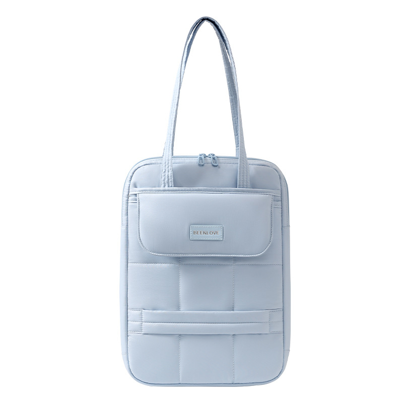 Nešiojamojo kompiuterio krepšys per petį, debesų įkvėpto dizaino, dvigubos paskirties, vienspalvis, poliesteris