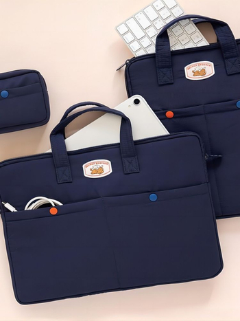 Minimalistinė nešiojamojo kompiuterio ir planšetinio kompiuterio rankinė, poliesterio išorė ir nailoninė įdėkla, unisex, 2023 m. vasaros leidimas; suderinama su Apple, Huawei ir Lenovo nešiojamojo kompiuteriais bei iPad