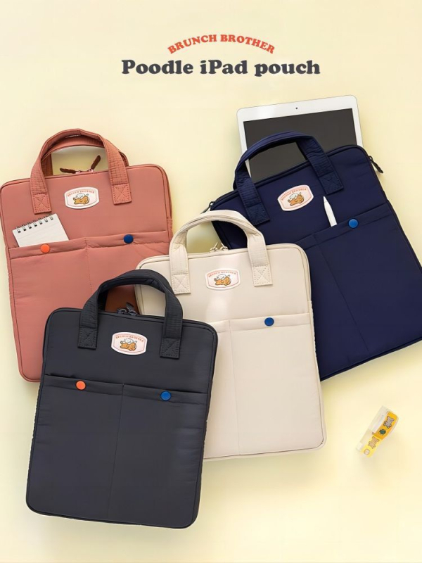 Minimalistinė nešiojamojo kompiuterio ir planšetinio kompiuterio rankinė, poliesterio išorė ir nailoninė įdėkla, unisex, 2023 m. vasaros leidimas; suderinama su Apple, Huawei ir Lenovo nešiojamojo kompiuteriais bei iPad