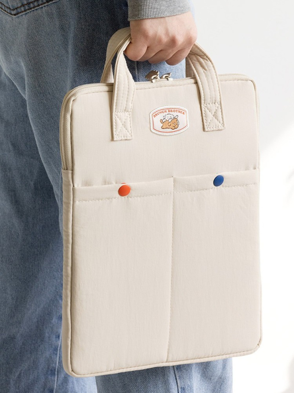 Minimalistinė nešiojamojo kompiuterio ir planšetinio kompiuterio rankinė, poliesterio išorė ir nailoninė įdėkla, unisex, 2023 m. vasaros leidimas; suderinama su Apple, Huawei ir Lenovo nešiojamojo kompiuteriais bei iPad