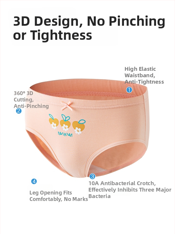 Mergaitėms antibakterinės medvilninės kelnaitės, klasė A, vidutinio liemens aukštis, 95% medvilnė, nuo 8 metų