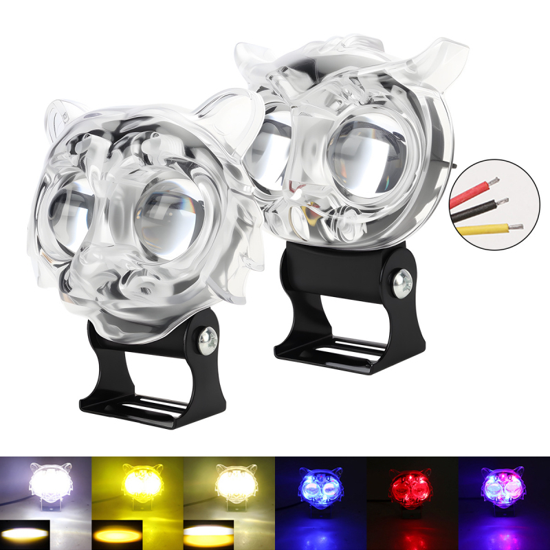 Far LED pentru motocicletă – stil Bufniță-Tigru, ABS+LED, 12V, IP68, model motor188, Kevanly