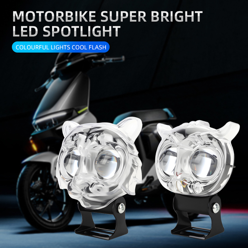 Far LED pentru motocicletă – stil Bufniță-Tigru, ABS+LED, 12V, IP68, model motor188, Kevanly