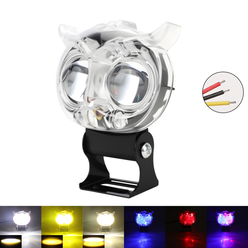 Far LED pentru motocicletă – stil Bufniță-Tigru, ABS+LED, 12V, IP68, model motor188, Kevanly