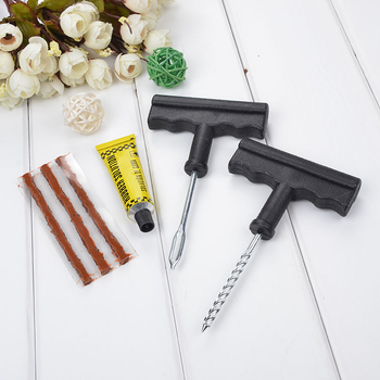 7 dalių tubeless padangų remonto rinkinys automobiliams ir motociklams – plastiko ir metalo įrankiai