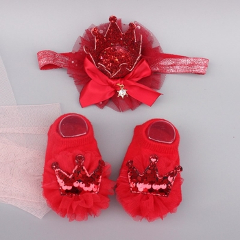 Elastična gumica za kosu za djecu – motiv labudine krune, karirana tkanina, stil mašne, prilagodljivo