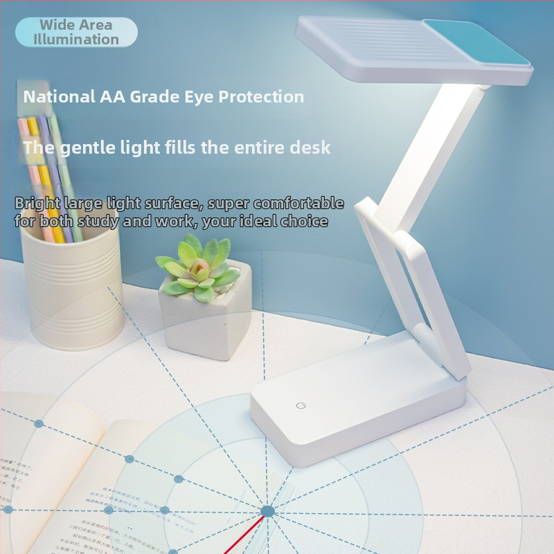 Õpilastele mõeldud laualamp sisseehitatud liitiumakuga – silmade kaitseks, kokkupandav ja kaasaskantav ühiselamu jaoks, puutetundliku lülitiga