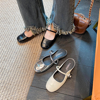 Taomengsi sieviešu Mary Jane sandales vasarai 2025, Korejas versija; sprādzes siksna; kvadrātveida pirksta forma; augšējā un iekšējā daļa no super šķiedras; zole: gumija