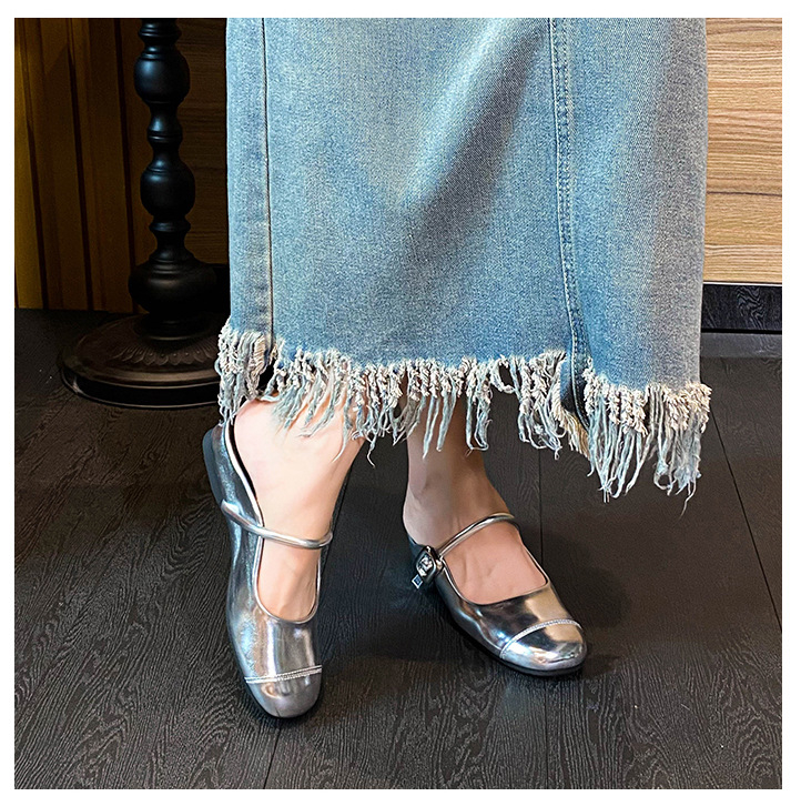 Taomengsi sieviešu Mary Jane sandales vasarai 2025, Korejas versija; sprādzes siksna; kvadrātveida pirksta forma; augšējā un iekšējā daļa no super šķiedras; zole: gumija