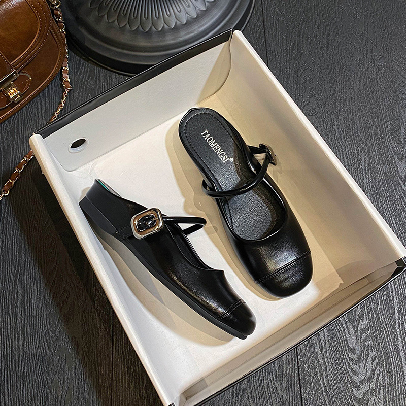 Taomengsi sieviešu Mary Jane sandales vasarai 2025, Korejas versija; sprādzes siksna; kvadrātveida pirksta forma; augšējā un iekšējā daļa no super šķiedras; zole: gumija