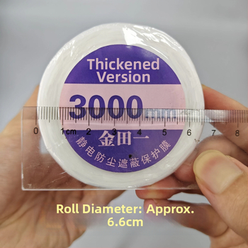 Jednokratni elektrostatni samoljepljeni maskirajući film za dekoraciju i bojanje, debljina 10 μm, duljina 20 m, HDPE podloga, prozirnost 90%