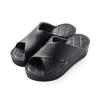 Дамски сандали за външно носене, кръгъл нос, EVA горна част и подметка, клиновиден ток, корейски стил с една лента