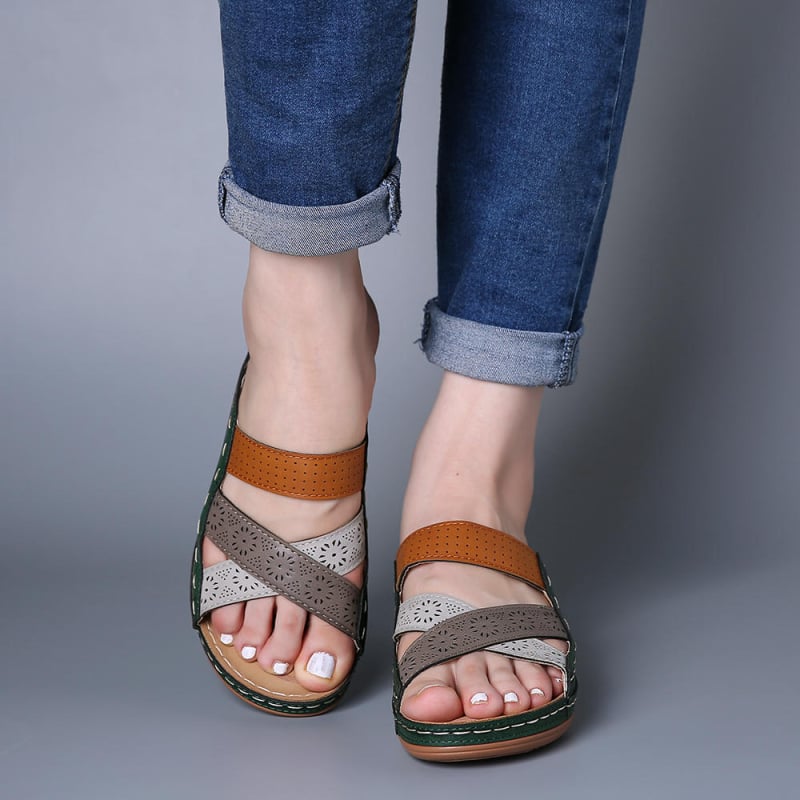 Kényelmes PU szandál – Slip-On, PU felső rész, PU bélés, PU talp
