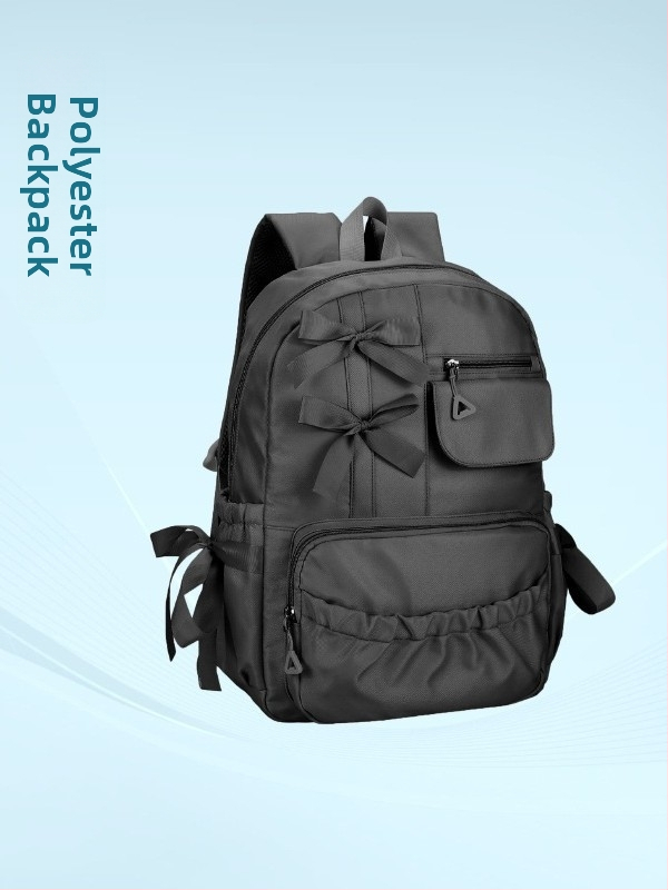 Ins-stiilis seljakott liblika sõlmega, tüdrukutele, suur maht 20–35 L, nišiline disain, sobib 16-tollisele sülearvutile