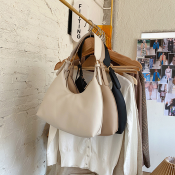 Baguette táska - PU anyag, utcai stílus, cipzáras nyitás, First Moai