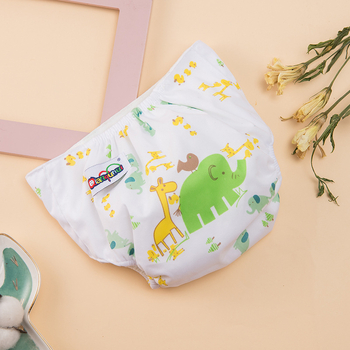 Otisnute bebi hlačice za pelene s visokim strukom za zaštitu trbuha, pletenina, klasa A, za 0–12 mjeseci, 6–11 kg