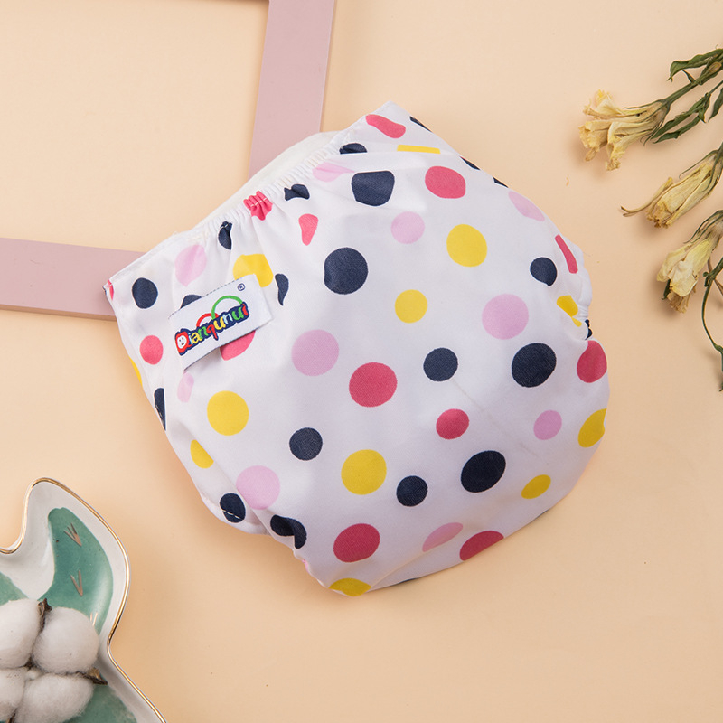 Otisnute bebi hlačice za pelene s visokim strukom za zaštitu trbuha, pletenina, klasa A, za 0–12 mjeseci, 6–11 kg