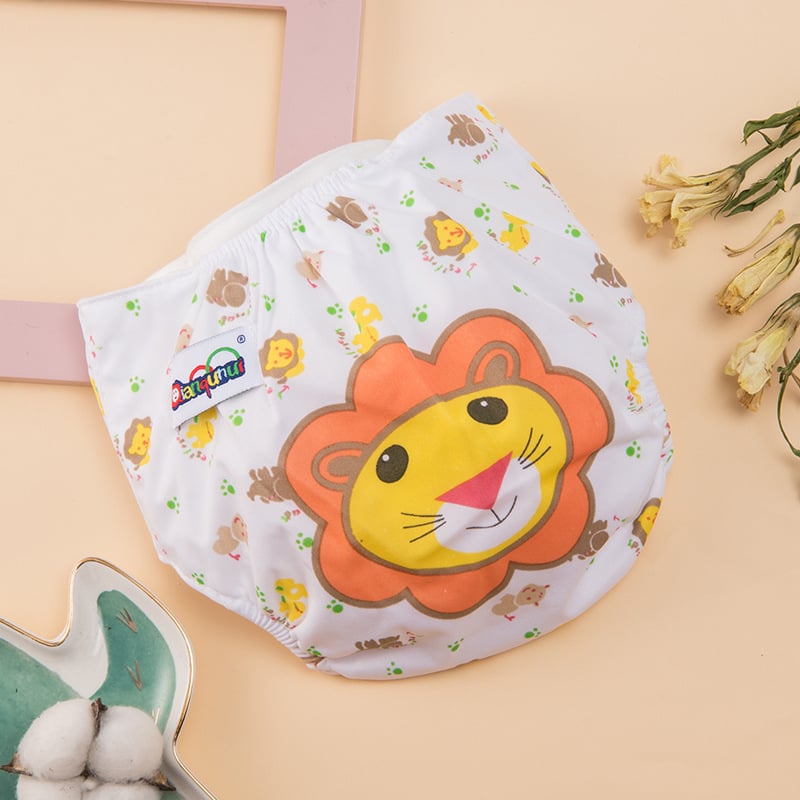 Otisnute bebi hlačice za pelene s visokim strukom za zaštitu trbuha, pletenina, klasa A, za 0–12 mjeseci, 6–11 kg