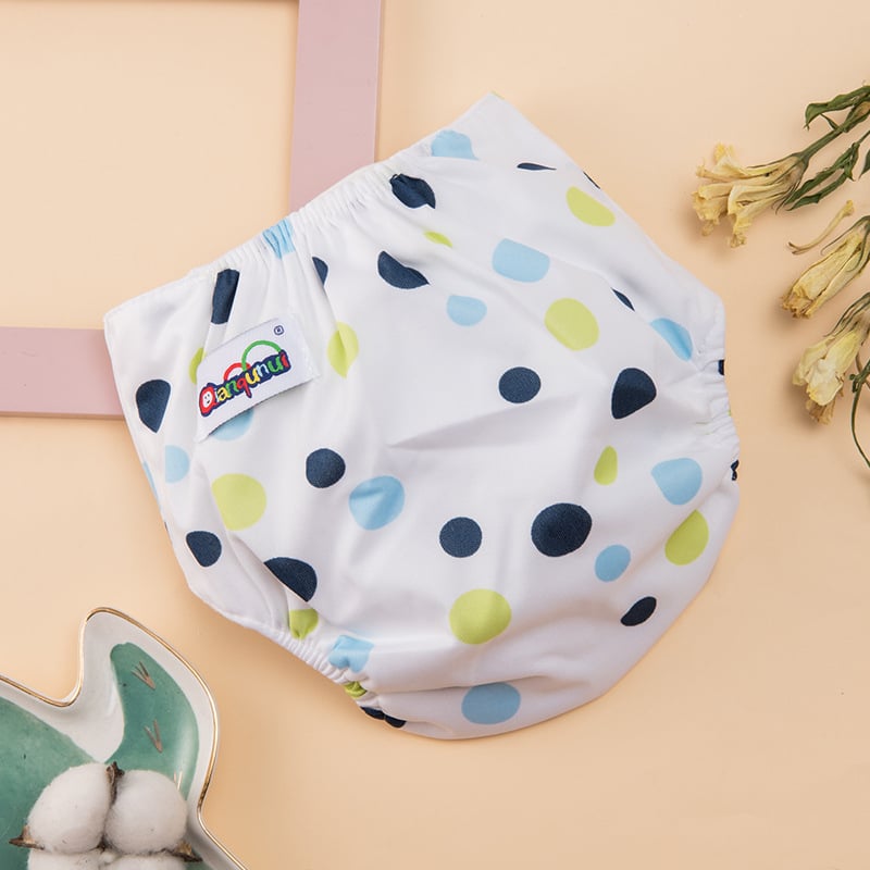 Otisnute bebi hlačice za pelene s visokim strukom za zaštitu trbuha, pletenina, klasa A, za 0–12 mjeseci, 6–11 kg