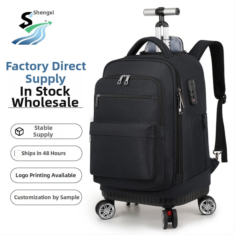 Biznesa mugursoma ar riteņiem un kombinācijas slēdzeni | Oxford audums | Ietilpība 36–55 L | der 16 collu klēpjdatoram | Universāla