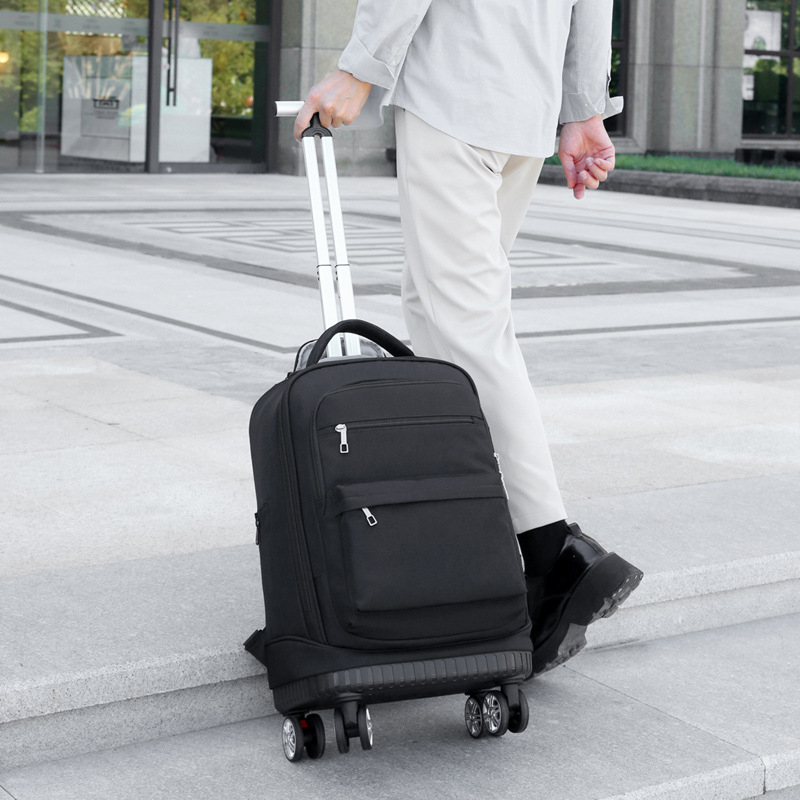 Biznesa mugursoma ar riteņiem un kombinācijas slēdzeni | Oxford audums | Ietilpība 36–55 L | der 16 collu klēpjdatoram | Universāla