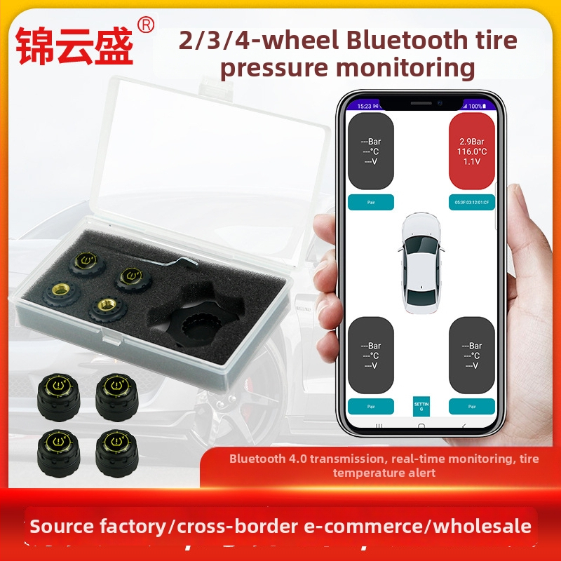 Bluetooth riepu spiediena monitors - ārējais TPMS ar digitālo displeju, saderīgs ar automašīnu, kravas automašīnu un motociklu, augsta precizitāte 0.7-7 bar