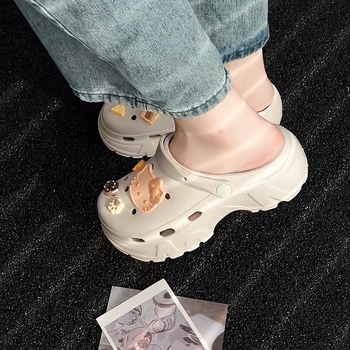 Papuci clog pentru femei, talpă groasă din EVA, EVA exterior, talpă antiaderentă, purtare în două moduri