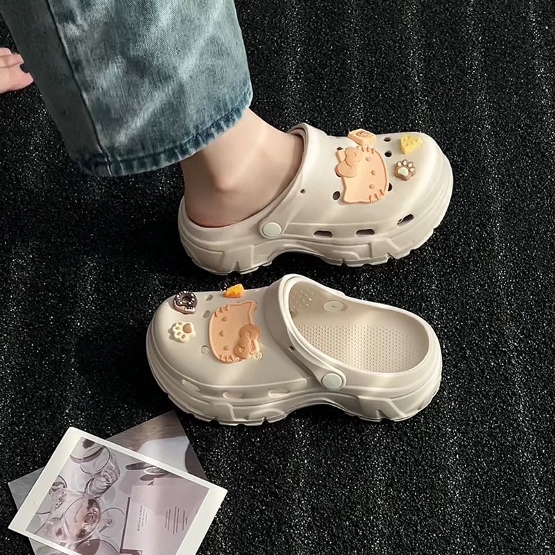 Papuci clog pentru femei, talpă groasă din EVA, EVA exterior, talpă antiaderentă, purtare în două moduri