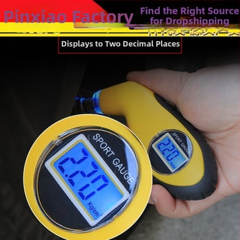 Vysoko presný digitálny tlakomer na pneumatiky pre auto so LCD displejom a LED podsvietením
