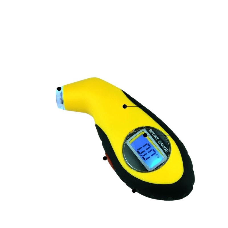 Visoko precizan digitalni mjerač tlaka u gumama automobila s LCD zaslonom i barometrom, prijenosni