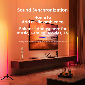 LED grindų lempa, reguliuojamas aukštis, PC+PP korpusas, apšvietimo zona 5–10 m², nuotolinis valdymas