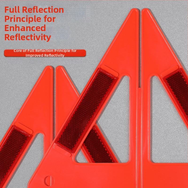 Saliekama automobiļa trijstūra brīdinājuma zīme ar garu attālumu atstarojošu gaismu – piemērota negadījumiem un ārkārtas stāvēšanai, ABS materiāls, komplekts gada pārbaudei