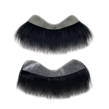 Мъжки патч за линията на челото от естествена коса — безшевен, дишащ, ръчно преплетен, М-образен