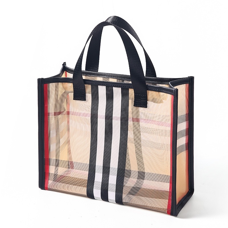 Geantă cosmetică din plasă de nailon, formă cubică, impermeabilă, separare uscat-umed, capacitate mare