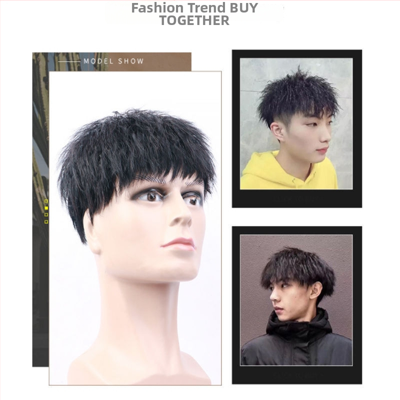 Meeste parukas – Korea stiilis foil-perm lokid, tõelised inimjuuksed, otsmiku juuksepikendus, loomulik välimus
