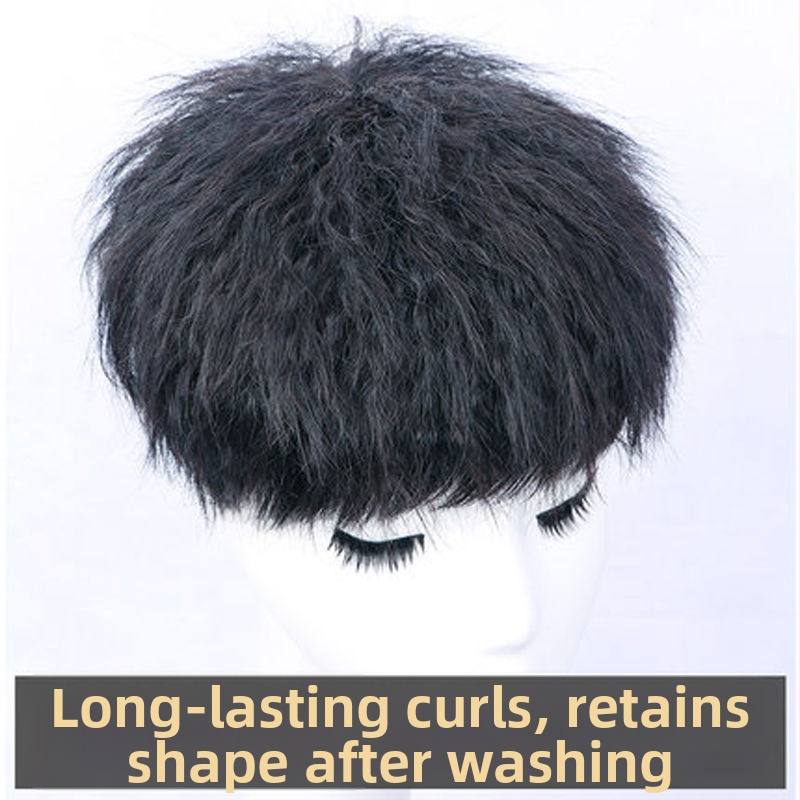 Meeste parukas – Korea stiilis foil-perm lokid, tõelised inimjuuksed, otsmiku juuksepikendus, loomulik välimus