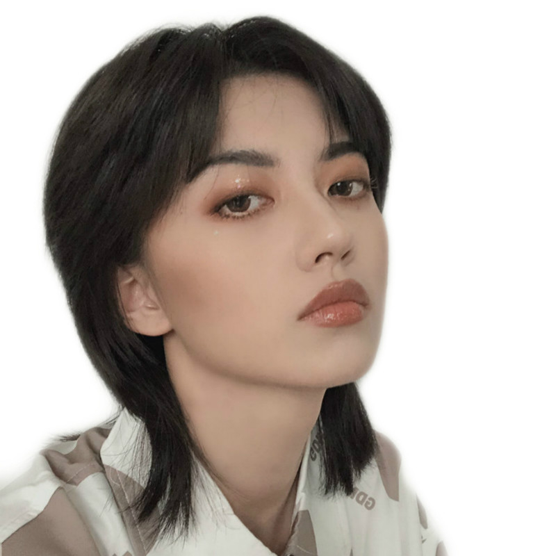 Perucă scurtă dreaptă, fir rezistent la temperaturi înalte, mecanism de fabricație, model 329, poate fi vopsită