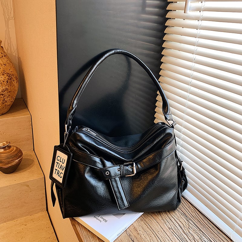 PU kožená Tote taška, ulicný štýl, horizontálny štvorcový tvar, zipsové uzatváranie, vnútorná kapsa na telefón