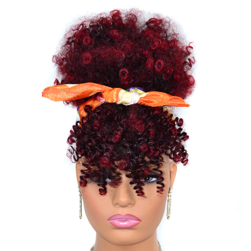 Перука с опашка и челка, термоустойчива нишка, модел FBLHBZ06, механична обработка, подходяща за всички лица, не е подходяща за боядисване с горещи методи