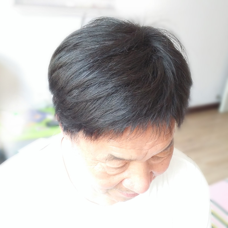 Meeste parukas tõelistest inimeste juustest, lühikesed juuksed, mehhaaniline ja käsitsi kudumine, võib värvida