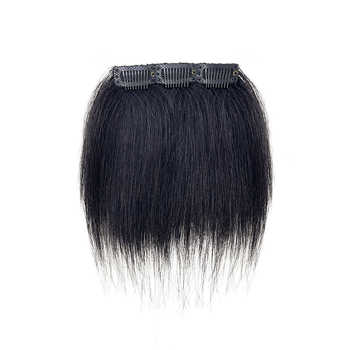 Мъжко парче за коса от естествени човешки коси – ръчно плетено, прав фронт, за покриване на високо чело; може да се боядисва.