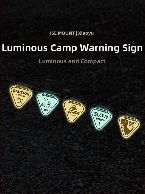 ISE MOUNT Vonkajší svetelný varovný signál pre kempovanie, prenosná PP doska, trojuholníkové svetlo